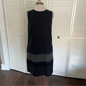 Gap wool sheath dress navy blue gray sleeveless office career minimal 10